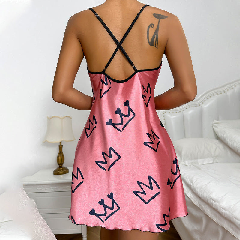 Silk Printed Cami Nightgown