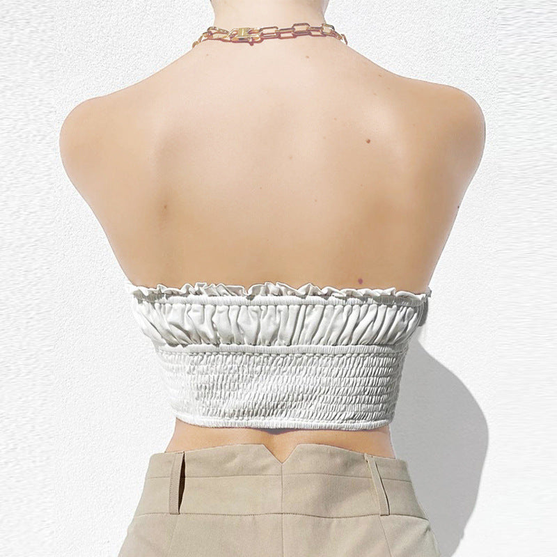 Slinky - Backless Lace Bow-Strings Cropped Top (7517948969048)