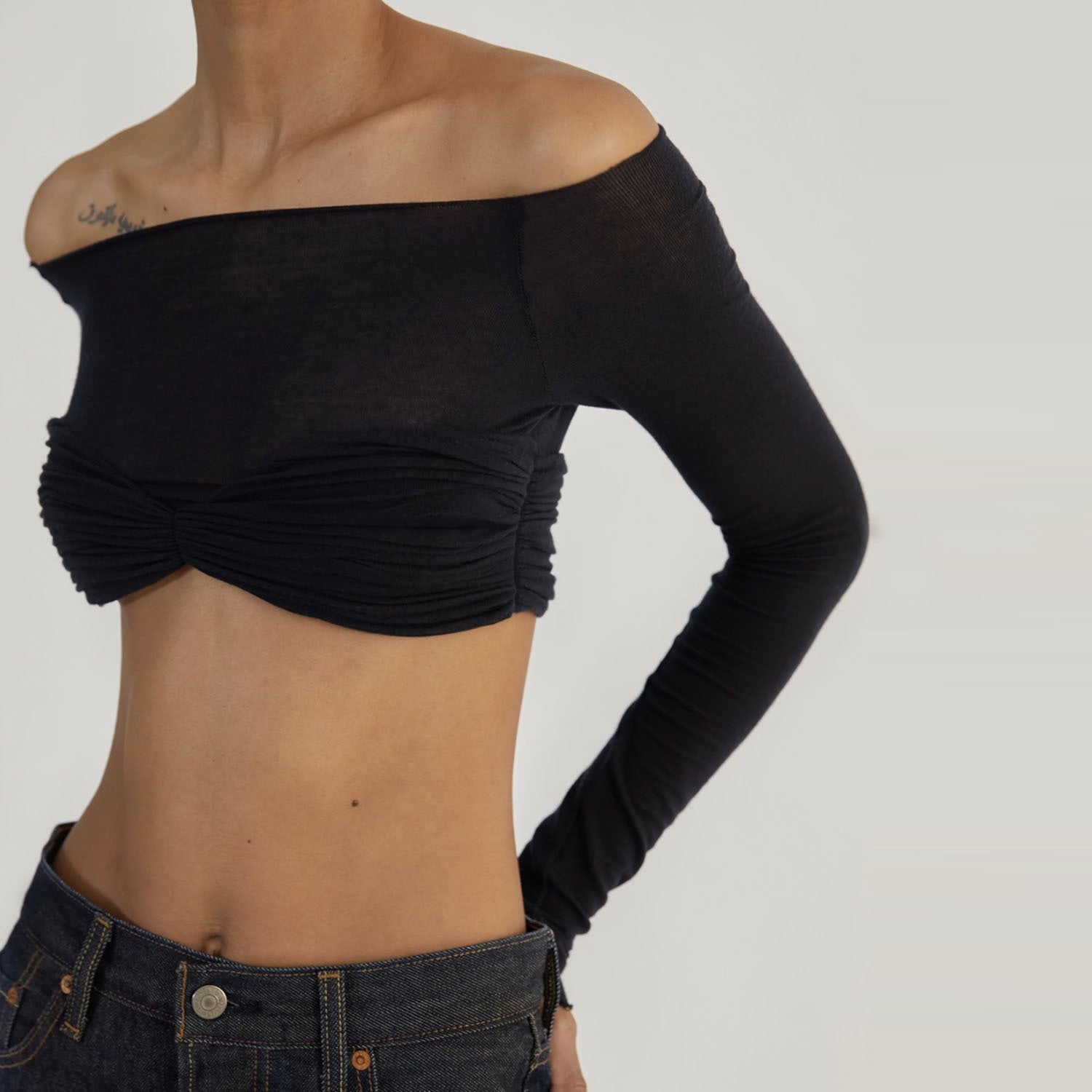 Connect The Bow - Bow-Sheer Off-Neck Tube Top (7518487773272)