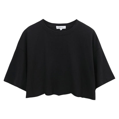 Cotton Solid Color Crop-Top