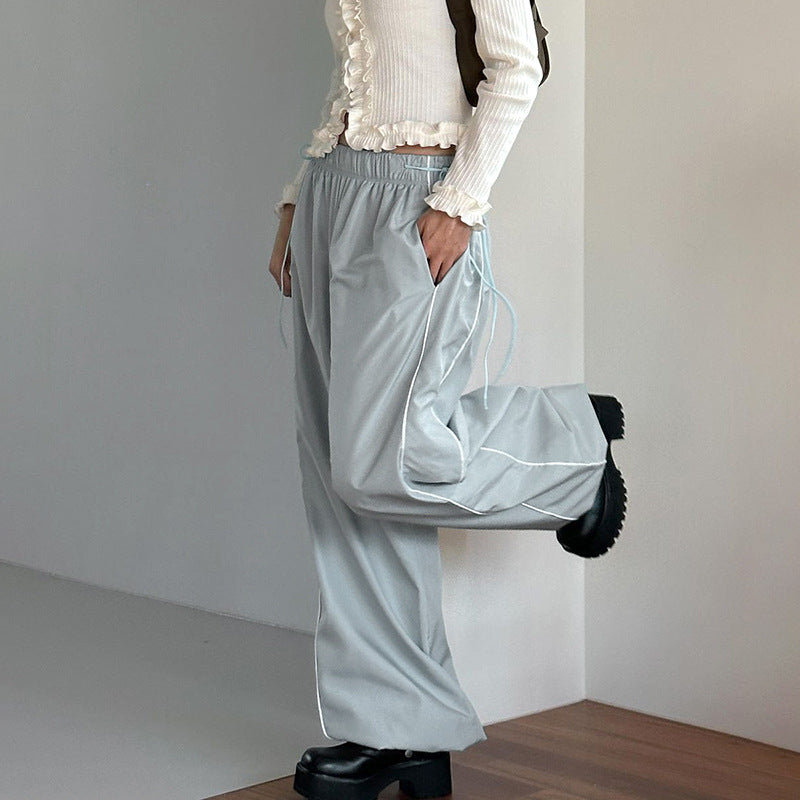 Bow-Line Stitching Woven Pants