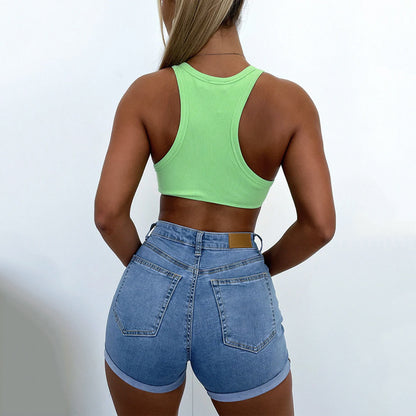 Sleeveless - Pattern Cropped - Tube-Top Crop-Top (7517895688280)