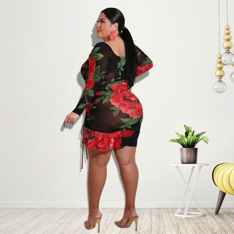 Plus-Size Printed Dress