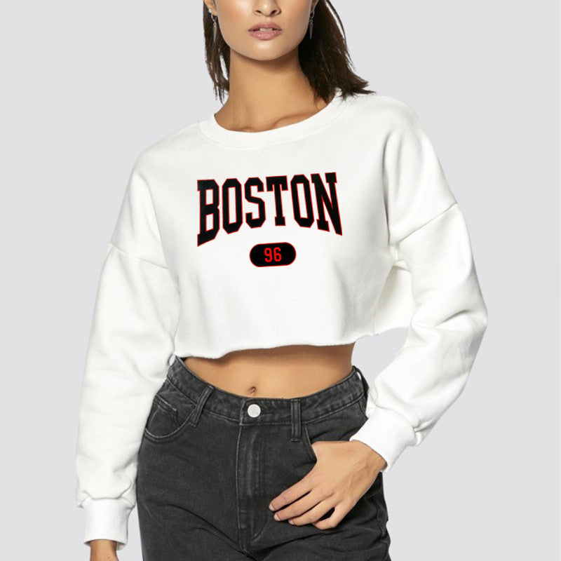 BOSTON Graphic Printing Cropped Long Sleeves Sweater (7517821632600)