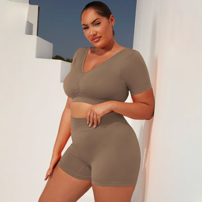 Short Sleeves Top & Shorts - Yoga Set (7516860416088)