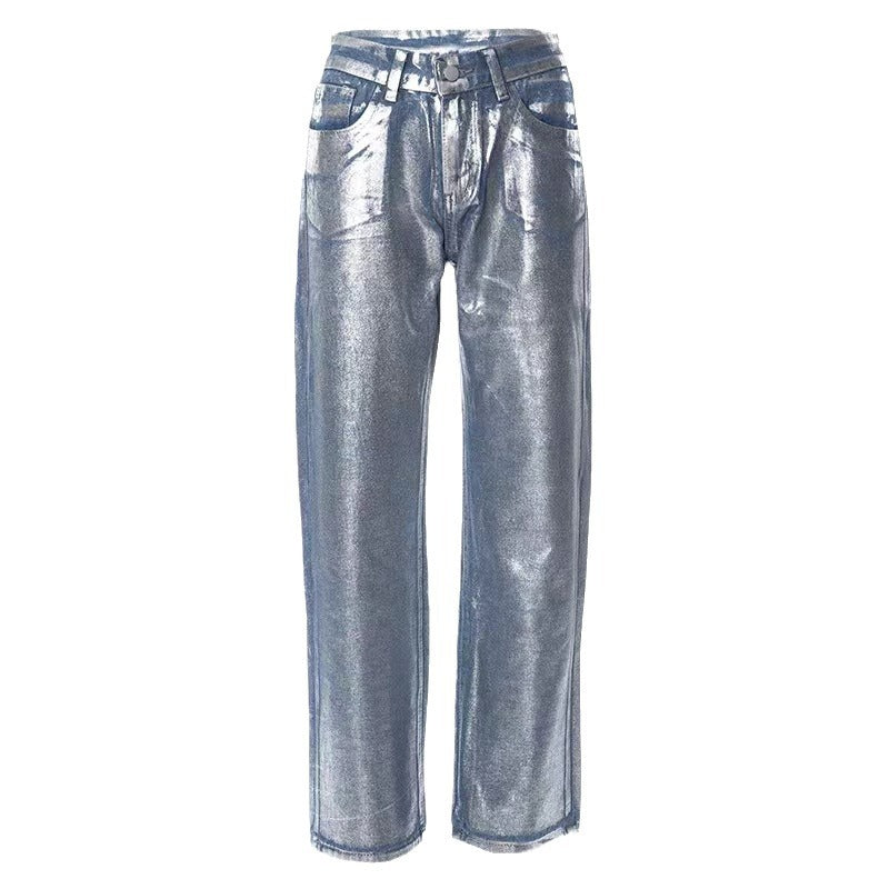 Bronze Straight Leg Denim Jeans