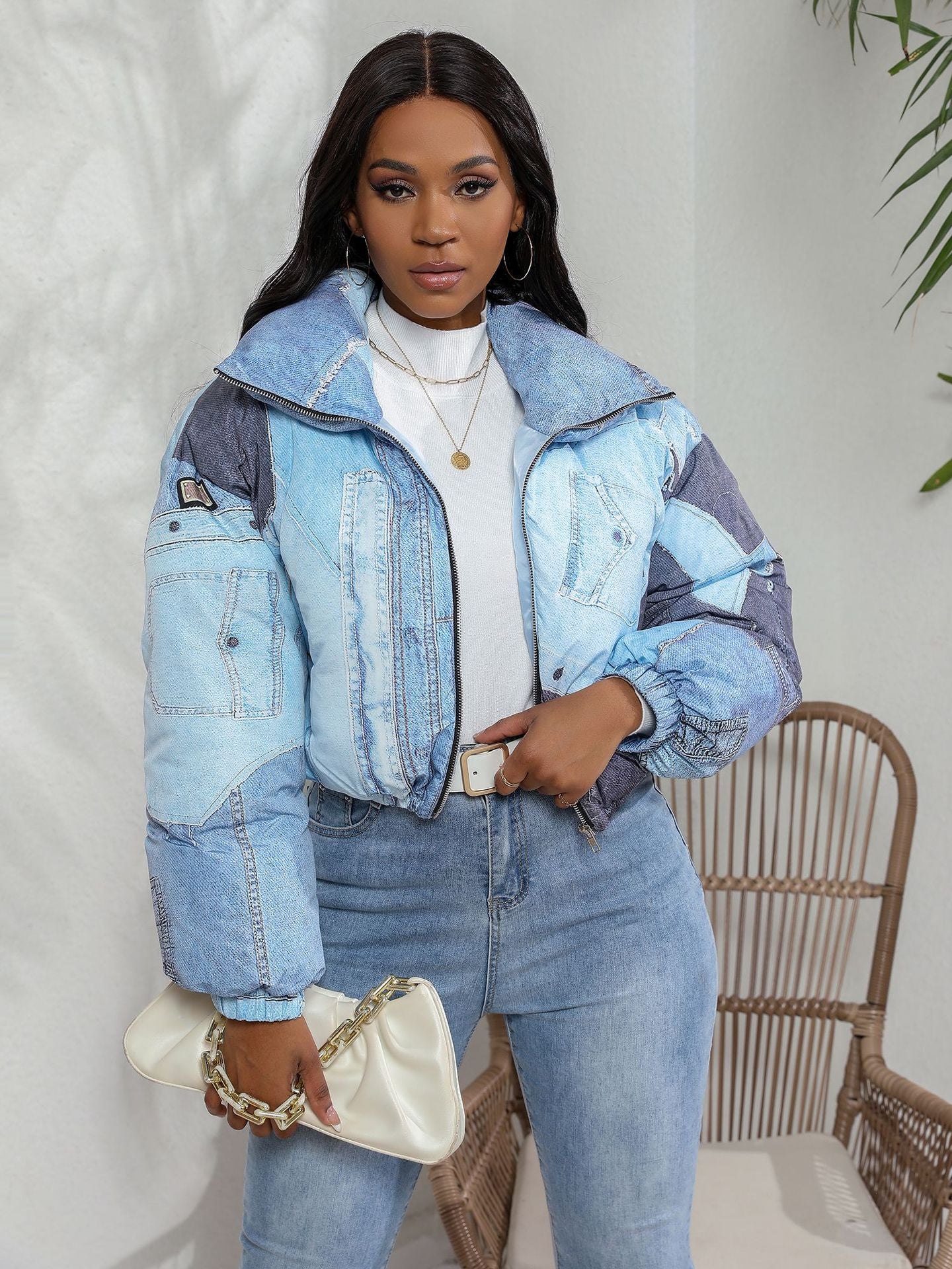 That's Denim - Denim Printing Cotton Coat Jacket (7516616065112)