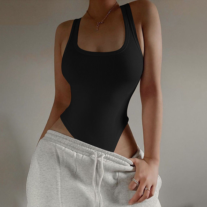 Knitted Sleeveless Sports Halter Romper