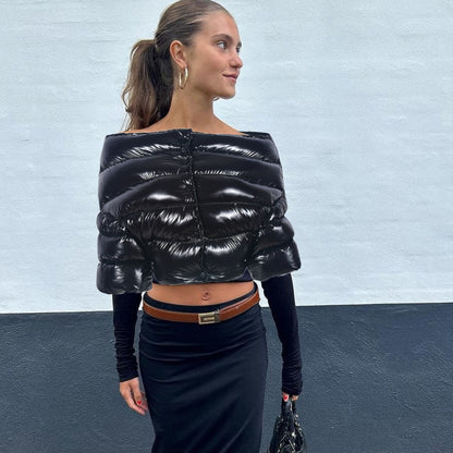 Off-Shoulder Padded Coat (7516641394776)