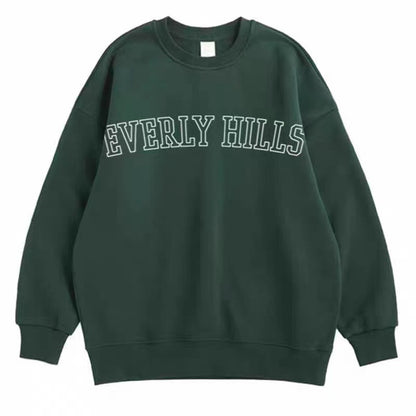BEVERLY HILLS Retro Dark Green Long Sleeves Sweater (7517819732056)