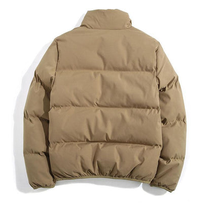 Plus Size Solid Color Cotton Stand-Up Collar Jacket