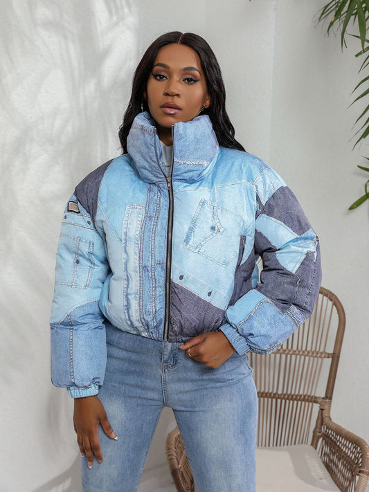 That's Denim - Denim Printing Cotton Coat Jacket (7516616065112)