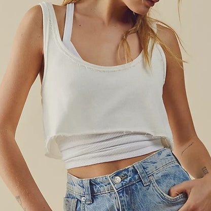Round Neck Cropped Pullover Crop-Top