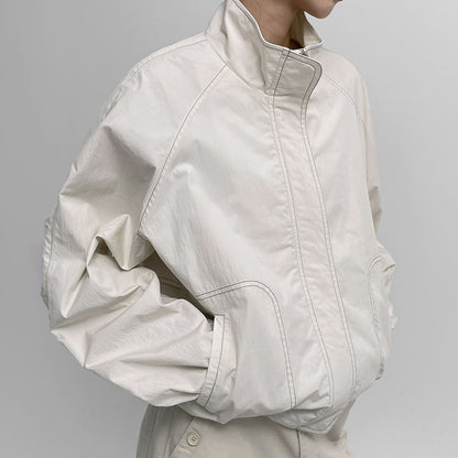 Basic Open-Line Split Woven Coat