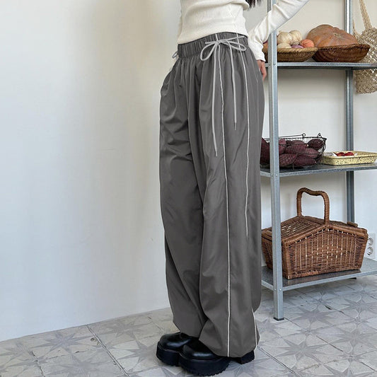 Bow-Line Stitching Woven Pants