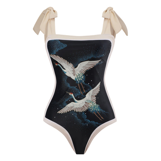 Conservative - One-Piece & Chiffon Blouse Swimsuit Set (7518654398552)