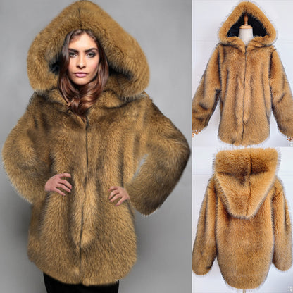 Faux Fur Western Mid-Length Coat
