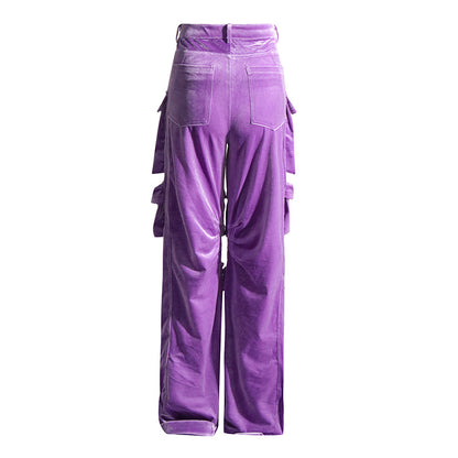 Tooling Stitching High-Waist Multi-Pocket Pants (7524749836376)