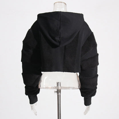 Lamb Wool - Hooded Crop-Top (7516561145944)