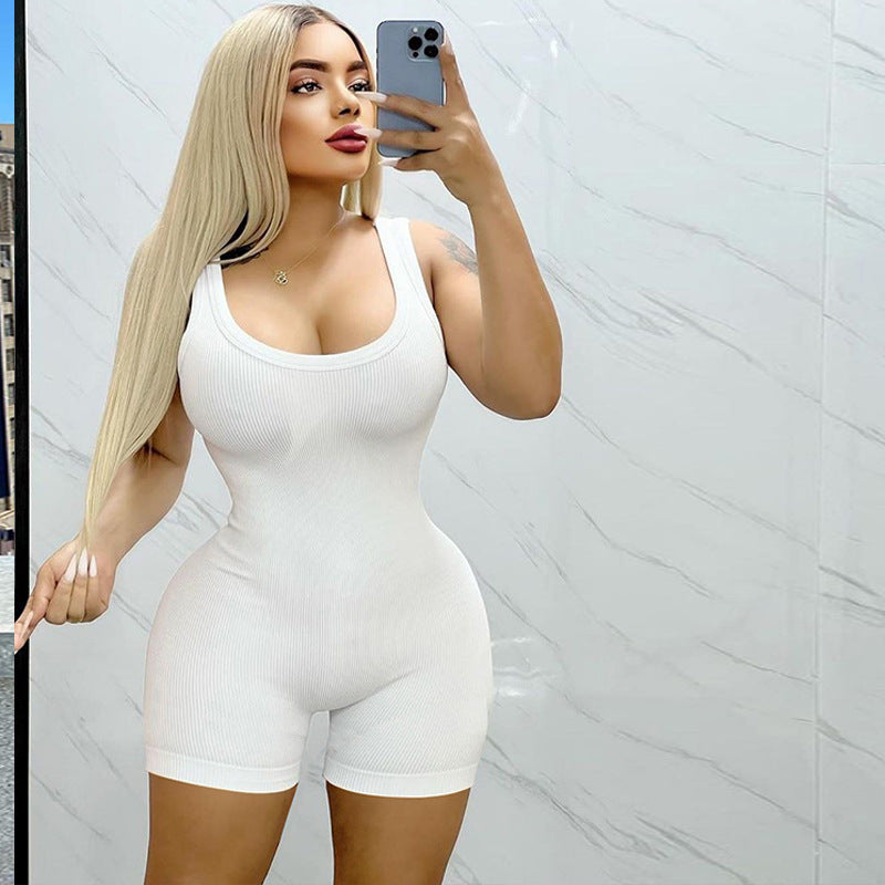 Backless U-Neck Romper
