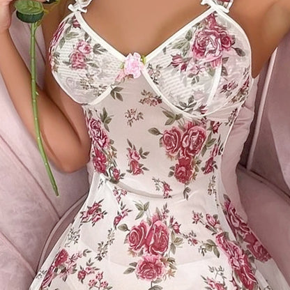 My Pretty Floral Dress - Floral Short Dress Skirt Lingerie (7517843030104)