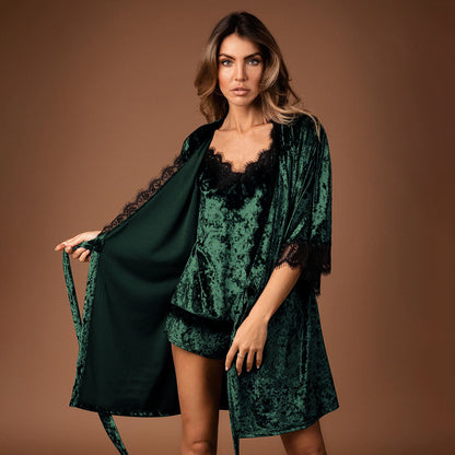 Nightgown Three-Piece Lace Set