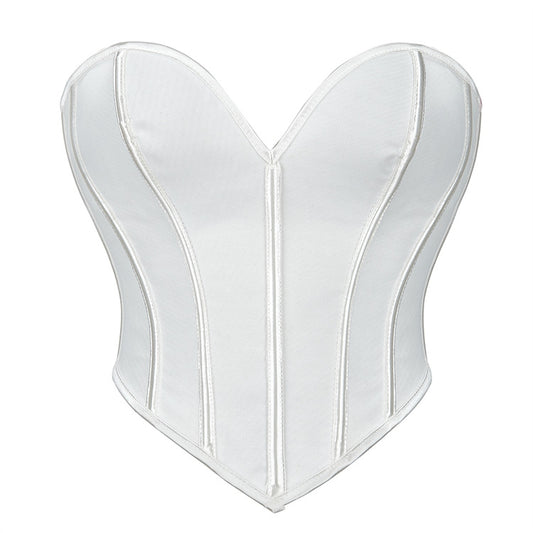 Tube-Top Corset-Top - White/Black Matte (7518483611736)