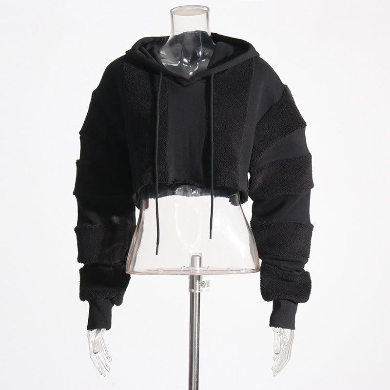 Lamb Wool - Hooded Crop-Top (7516561145944)
