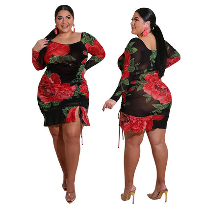 Plus-Size Printed Dress
