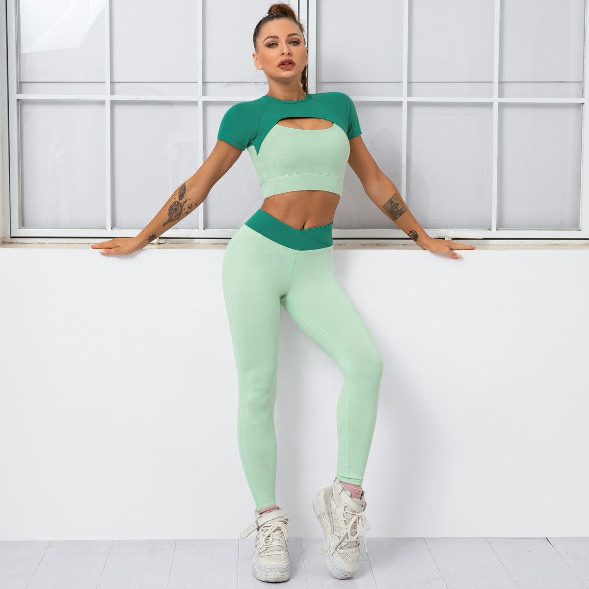 Doubles - Color Matching Double Layer Yoga Set (7520681132120)