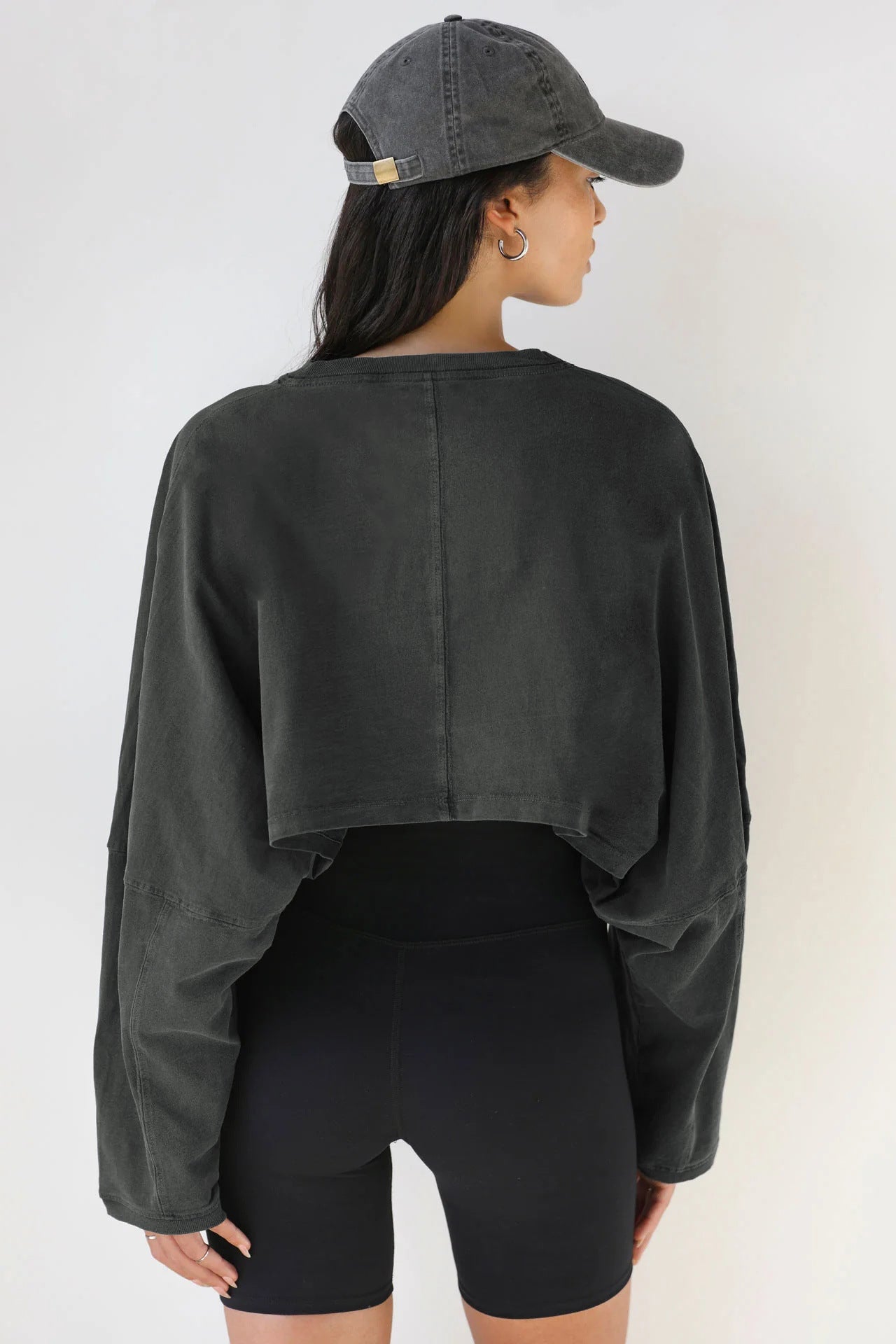 Knitwear With Bottoming Crop-Top Sweater - Round Neck Long Sleeves (7517821861976)