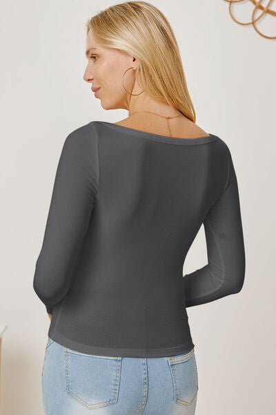 Square Neck Long Sleeves T-Shirt