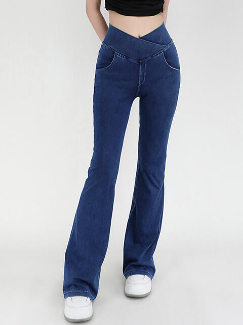 Bootcut Jeans With Pockets - Wide Waistband (7496928100440)