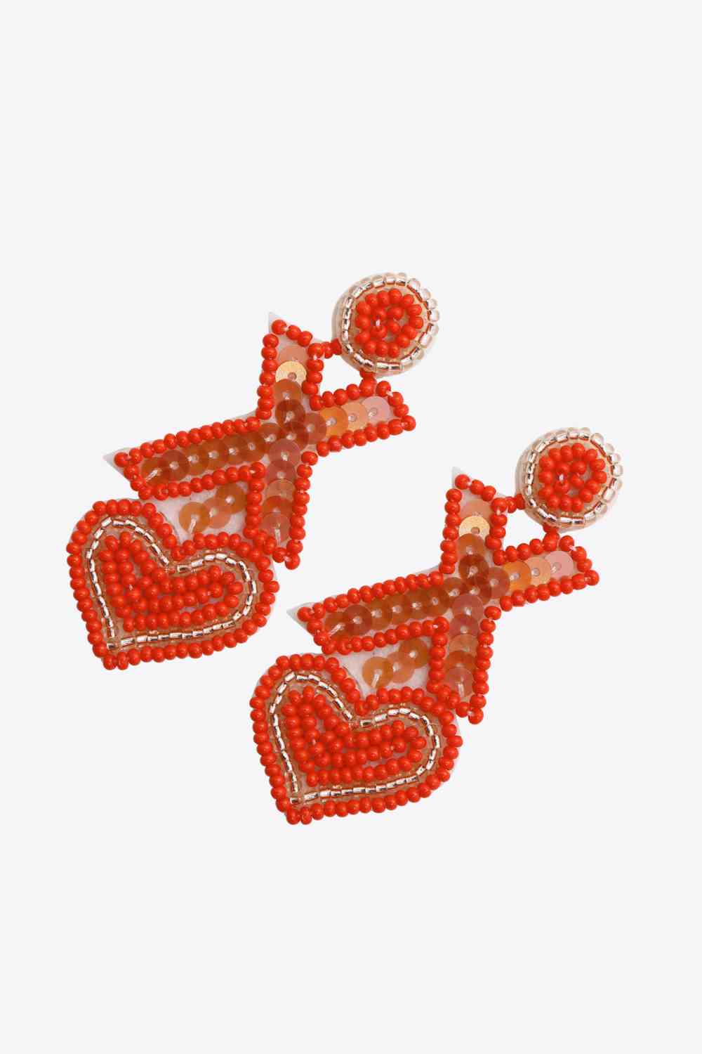 Random 2-Pair Heart & X-Shape Bead Dangle Earrings (7499324293208)