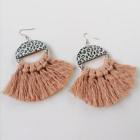 Leopard Tassel-Detail - Drop Earrings (7499298046040)