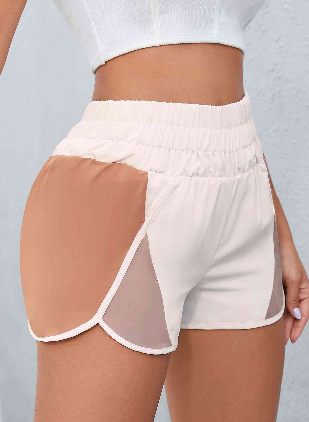 Game - Color Block Wide Waistband Shorts (7500839518296)