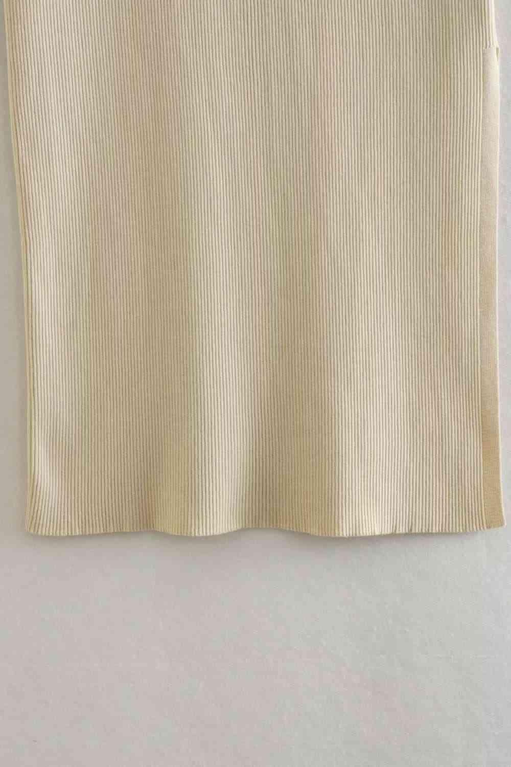 Cami Wide Waistband Ribbed V-Neck & Skirt Set (7501465223256)