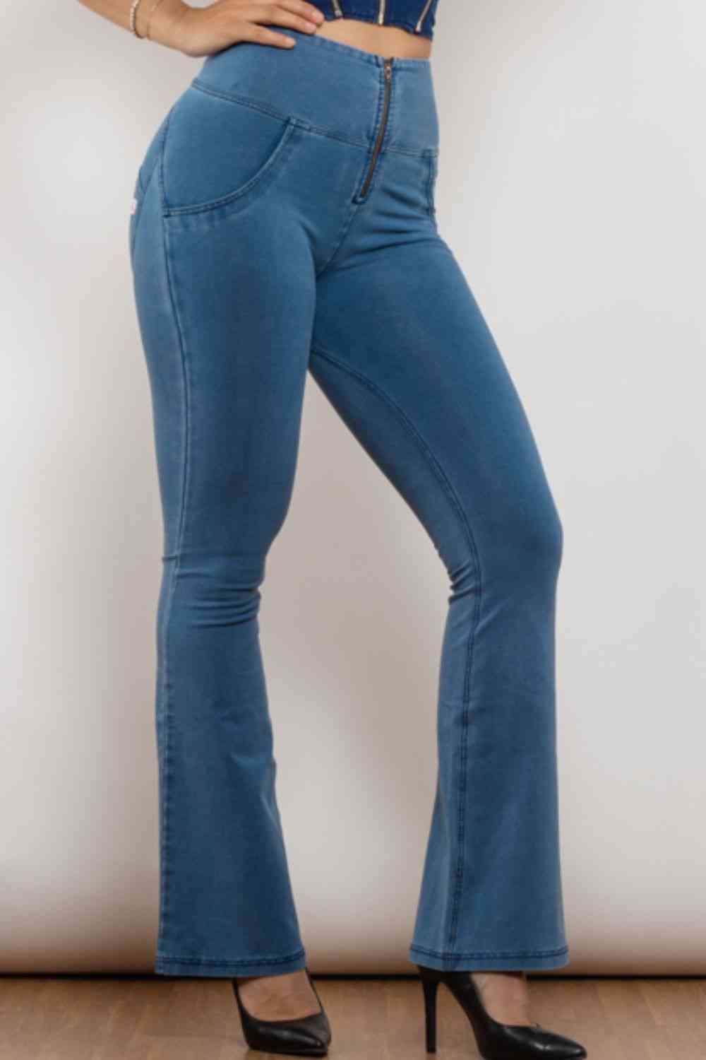 Apple/Mac Jeans - Zip Detail Flare Long Jeans (7486624366680)