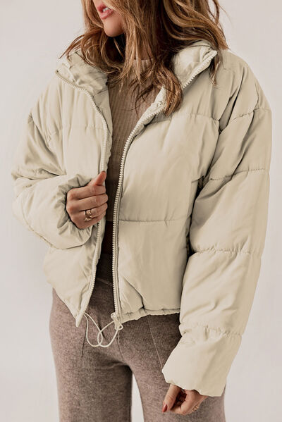 Long & Sleeves - Zip-Up Collared Neck Long Sleeves Coat (7484290531416)