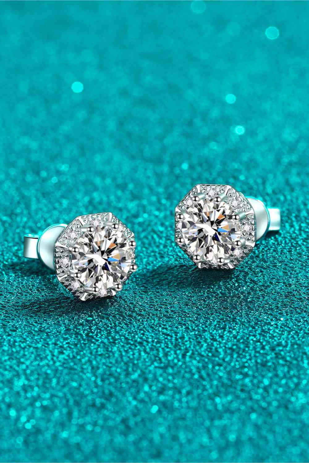 Silver Stud Earrings - 2 Carat Moissanite 925 Sterling (7499309449304)