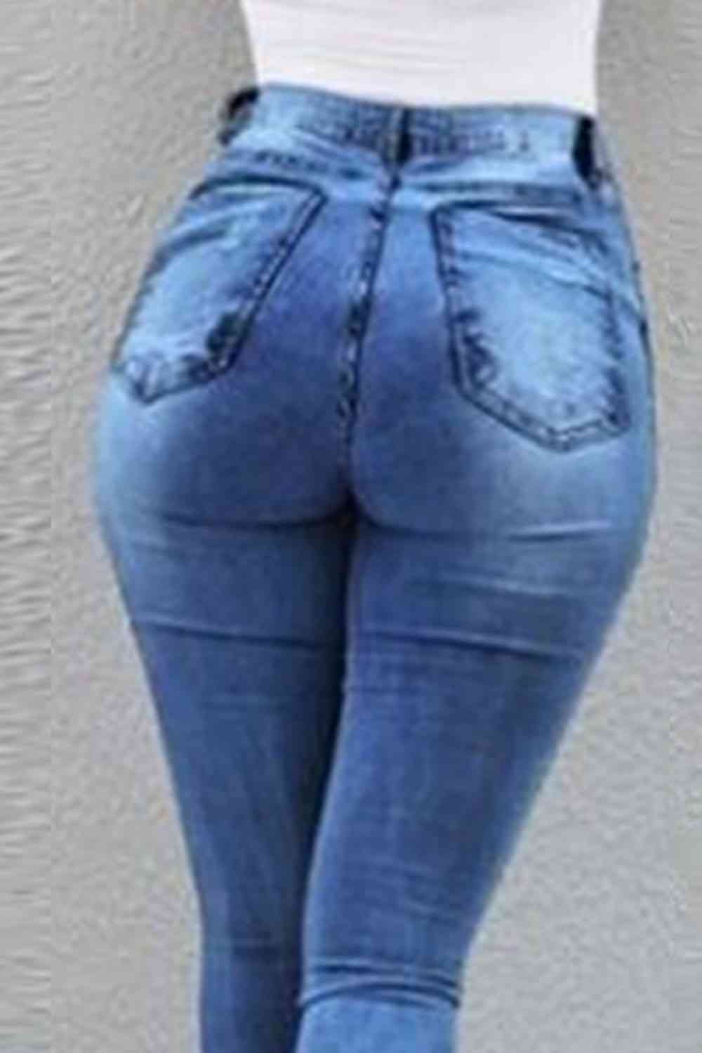 Cutie Jeans - Buttoned Slit Jeans (7486623252568)