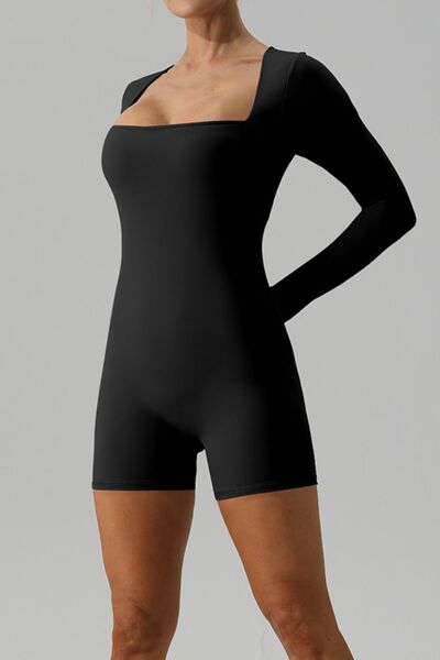 Long Sleeves Square Neck Leotard