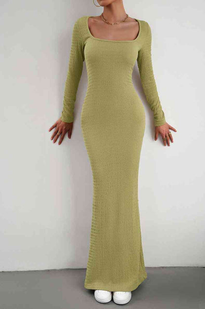 Maxi Bodycon Dress - Long Sleeves (7515555168344)