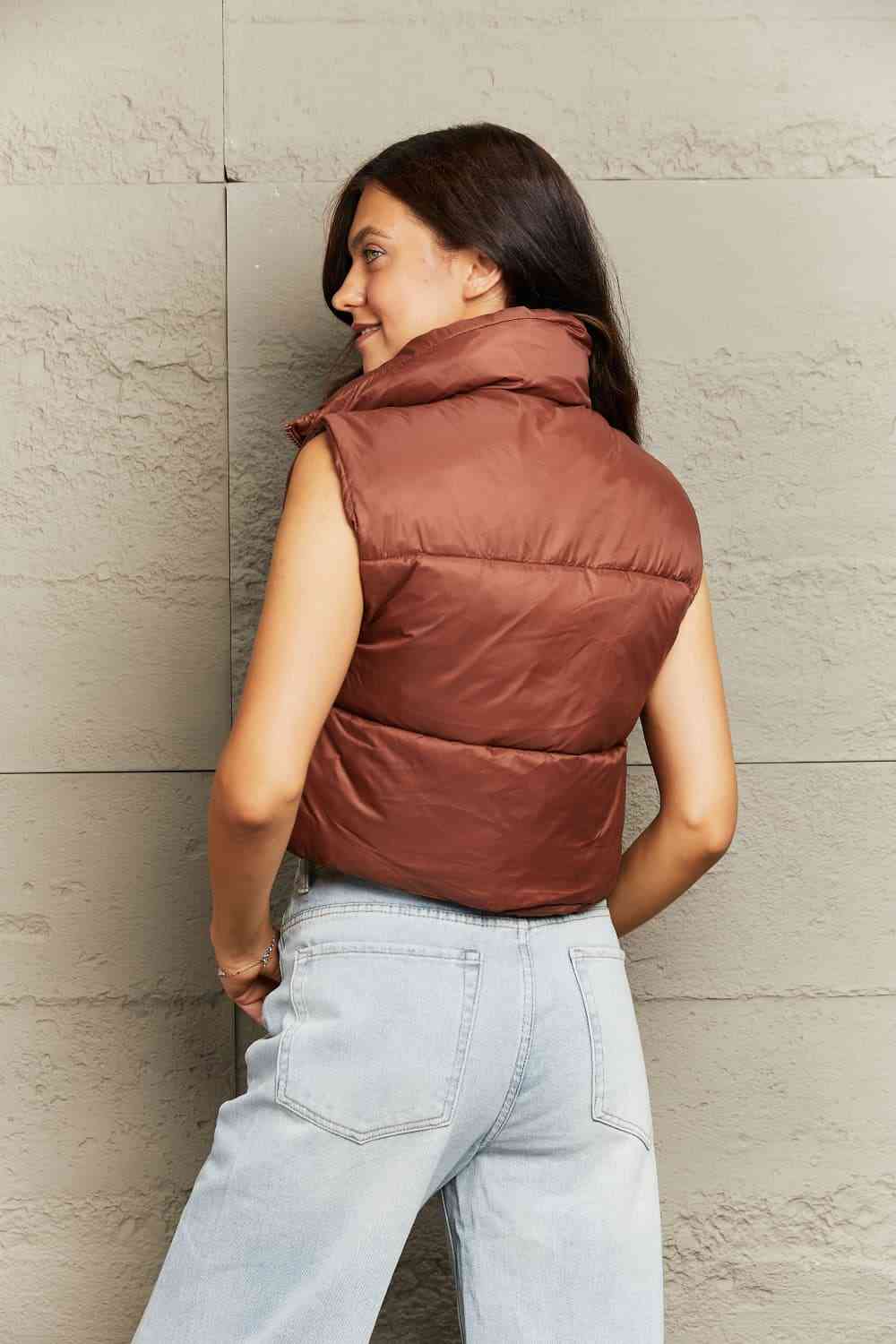 Gotta Have Drawstrings - Zip-Up Drawstring Puffer Vest (7484291907672)