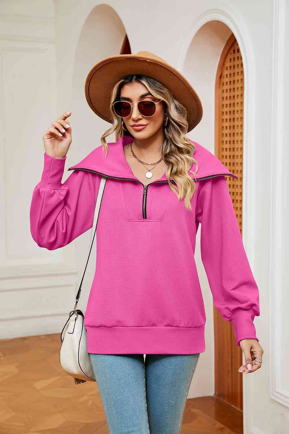 Collared - Half-Zip Collared Sweatshirt (7501332250712)