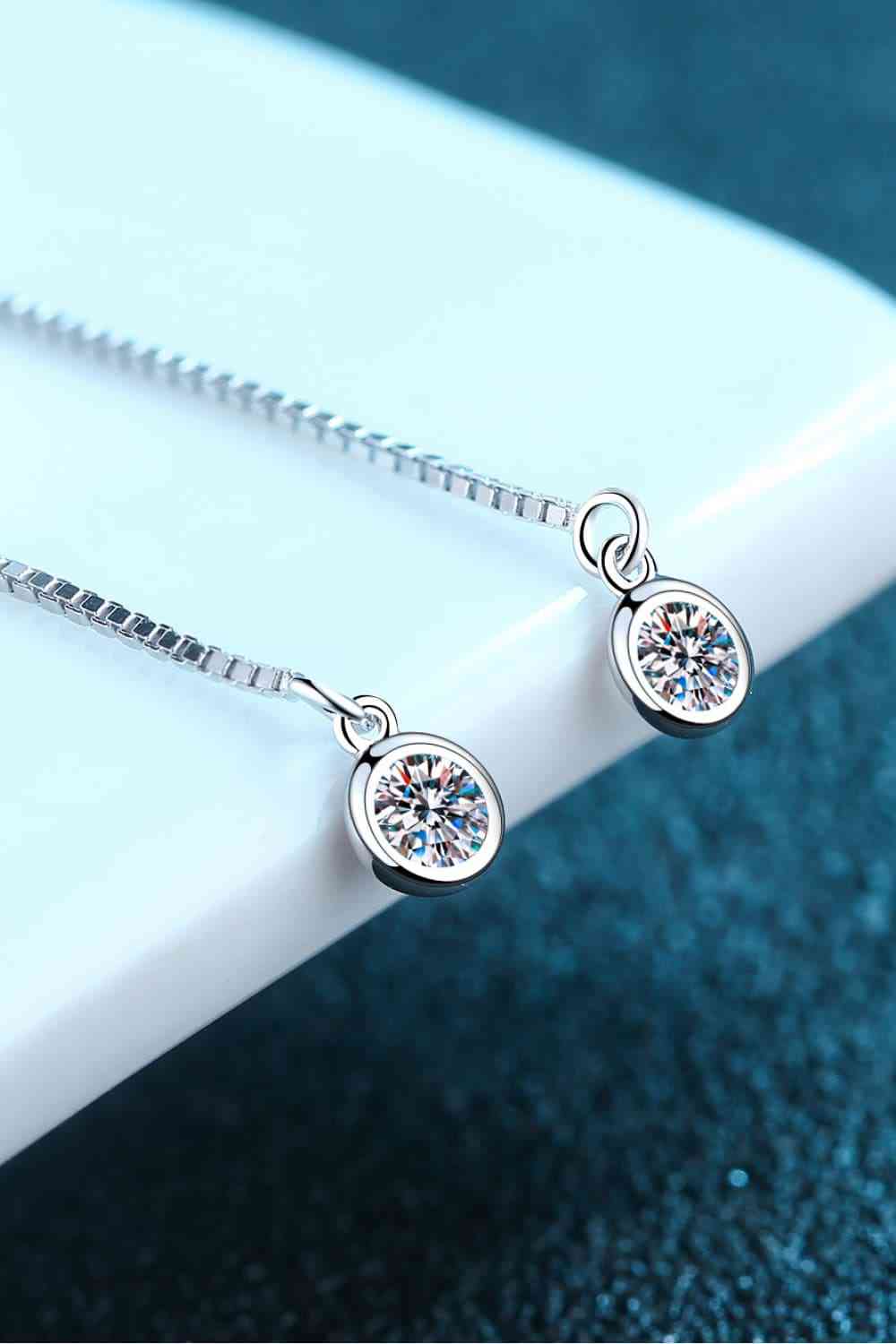 Moissanite 925 Sterling Silver Threader Earrings (7499319017560)
