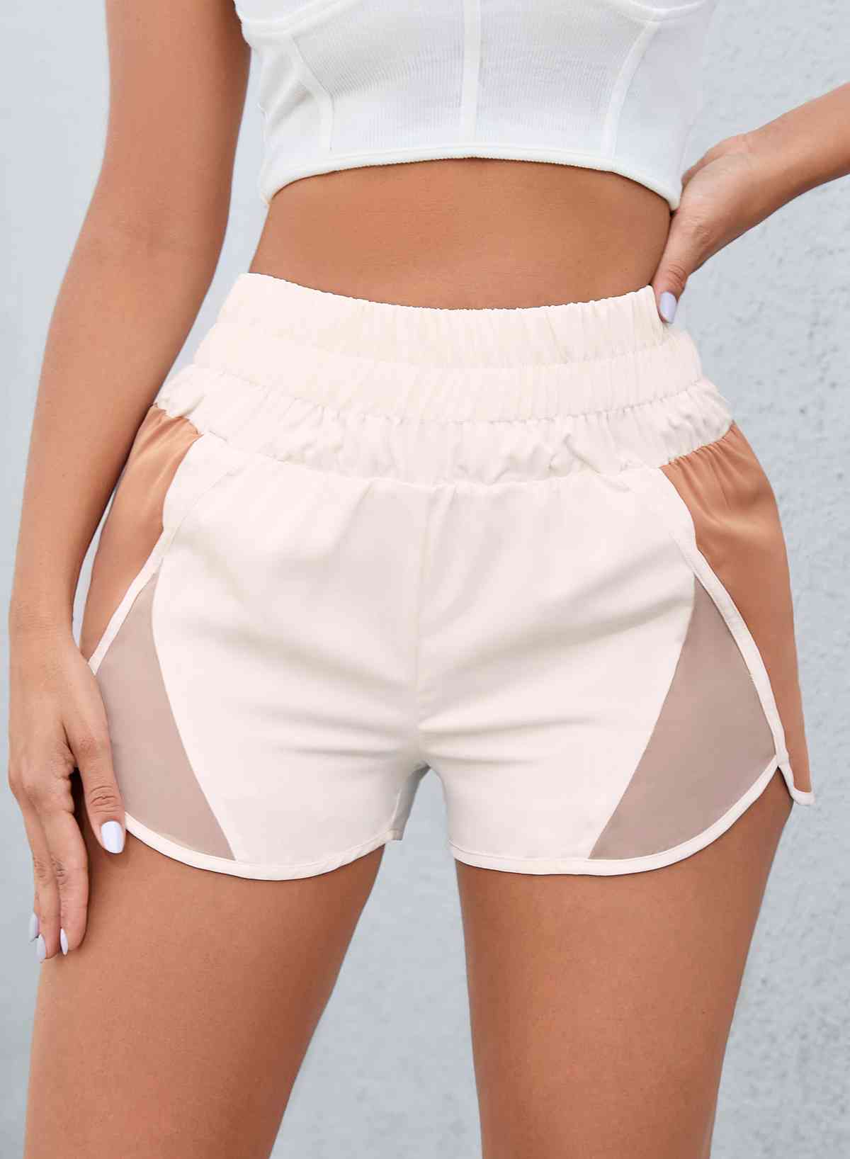 Game - Color Block Wide Waistband Shorts (7500839518296)