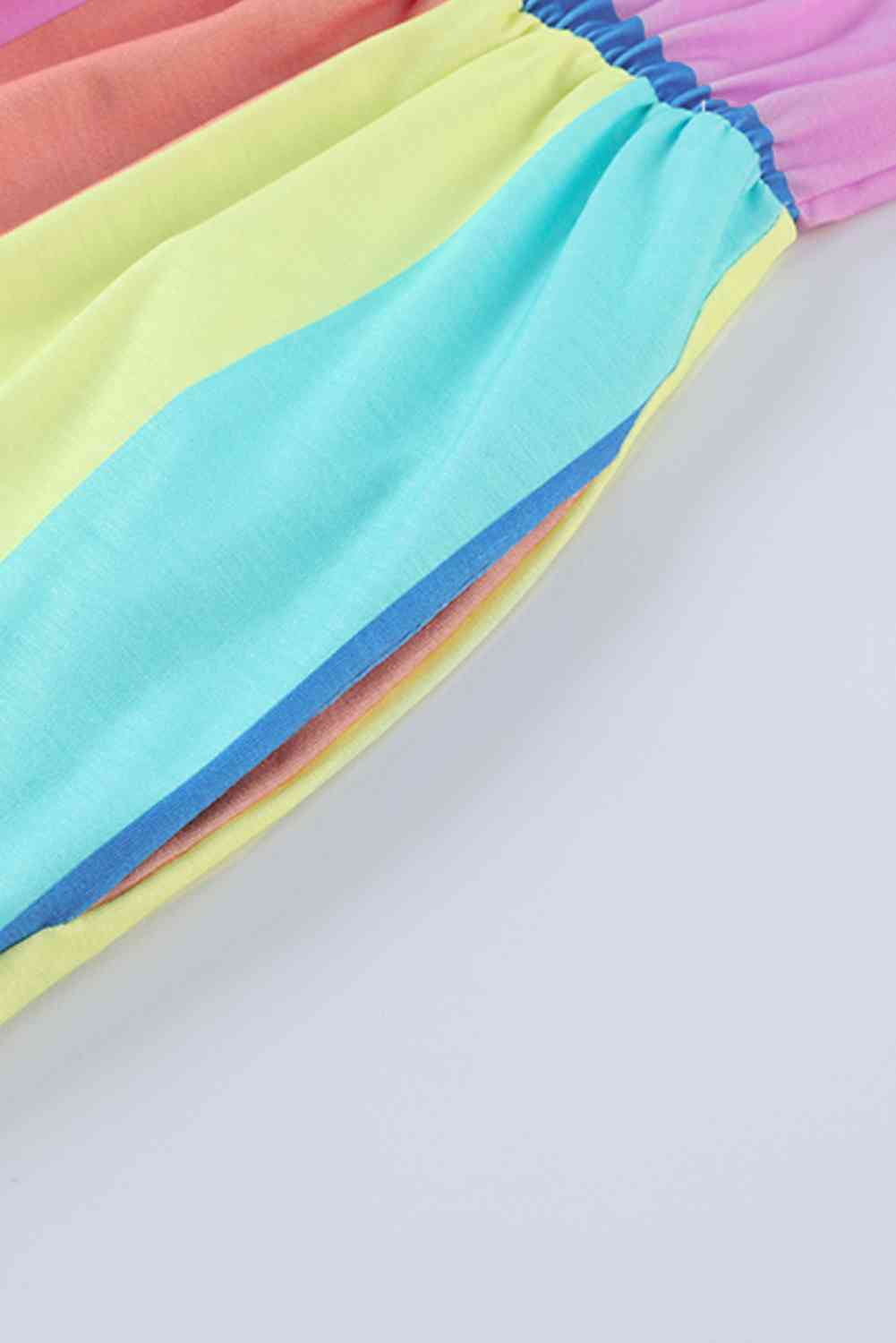 Multi-Color Stripe Round Neck Romper (7484696854616)