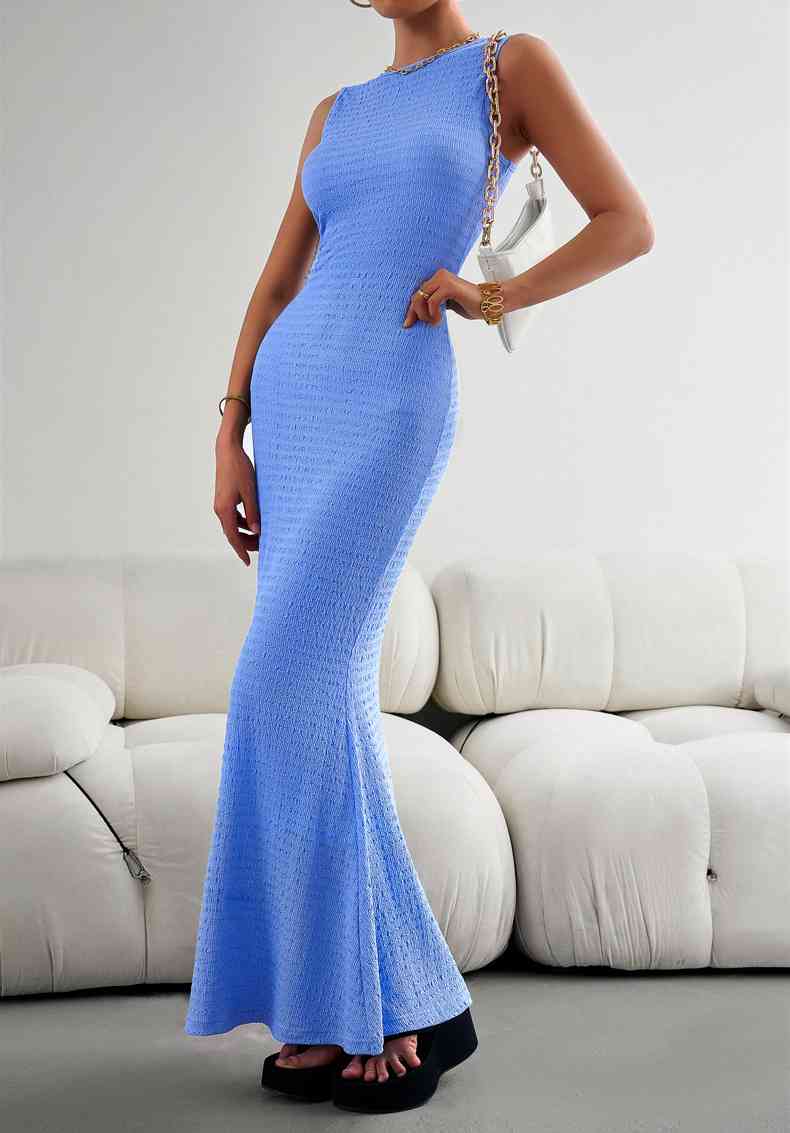 Sleeveless Maxi Fishtail Dress (7515554906200)