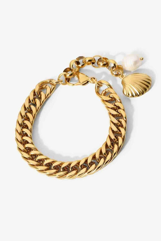Seashells - Gold-Plated Curb Chain Bracelet 18 Carats (7500204736600)